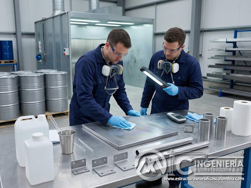 Pasivadores en pintura industrial que ayudan a estabilizar superficies metálicas y reducir reacciones de corrosión durante el servicio en Bogotá, Colombia. Montajes, Ingeniería y Construcción. MIC SAS.