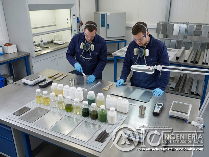Tipos de aditivos anticorrosivos para pintura industrial, incluyendo pasivadores, inhibidores y pigmentos protectores sobre acero en Bogotá, Colombia. Montajes, Ingeniería y Construcción. MIC SAS.