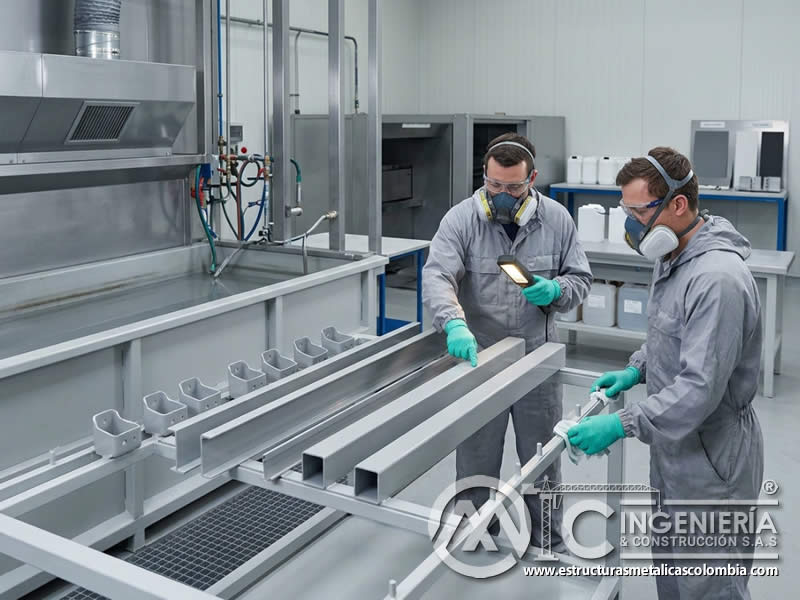 Desventajas de inmersión en pintura industrial por control de escurrido, exceso de material, tamaño de pieza y manejo del baño en Bogotá, Colombia. Montajes, Ingeniería y Construcción. MIC SAS.