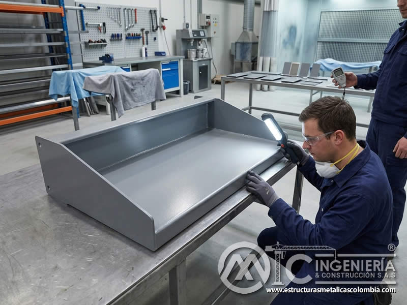 Adherencia de pintura industrial sobre metal como vínculo técnico que evita desprendimientos, grietas y pérdida de protección en Bogotá, Colombia. Montajes, Ingeniería y Construcción. MIC SAS.