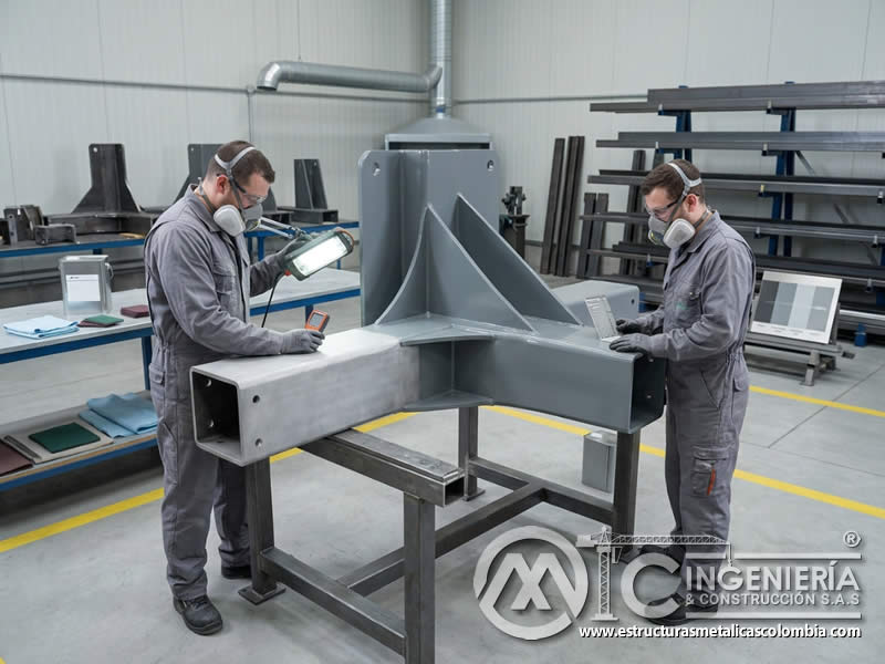 Formación de películas protectoras con inhibidores anticorrosivos dentro de pintura industrial aplicada sobre acero expuesto en Bogotá, Colombia. Montajes, Ingeniería y Construcción. MIC SAS.