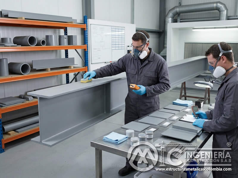 Polarización en sistemas anticorrosivos de pintura industrial para modificar reacciones electroquímicas y proteger acero en Bogotá, Colombia. Montajes, Ingeniería y Construcción. MIC SAS.