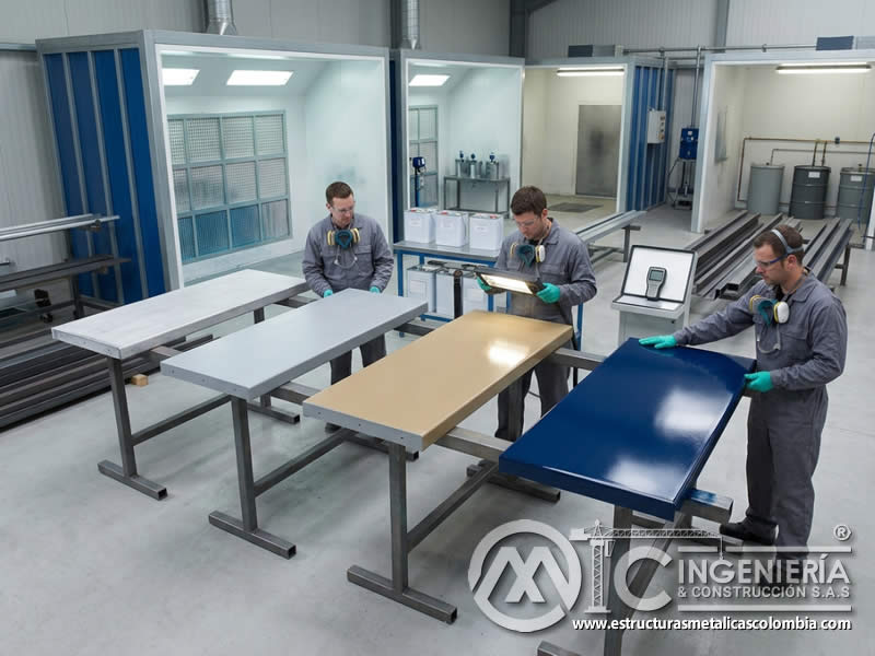Combinación de mecanismos anticorrosivos en pintura industrial mediante imprimación, barrera, inhibidores y acabado durable en Bogotá, Colombia. Montajes, Ingeniería y Construcción. MIC SAS.
