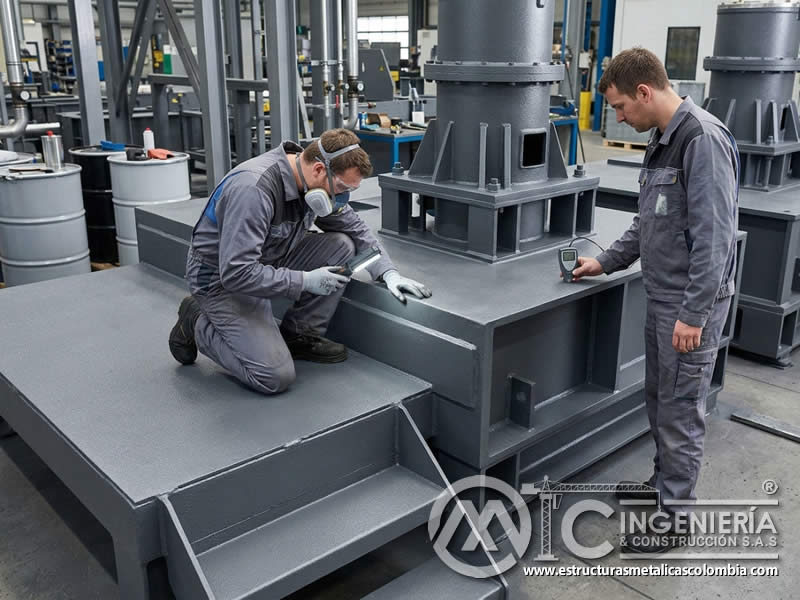 Aplicaciones que requieren pintura industrial de alta resistencia a la abrasión en pisos, equipos, plataformas y estructuras en Bogotá, Colombia. Montajes, Ingeniería y Construcción. MIC SAS.