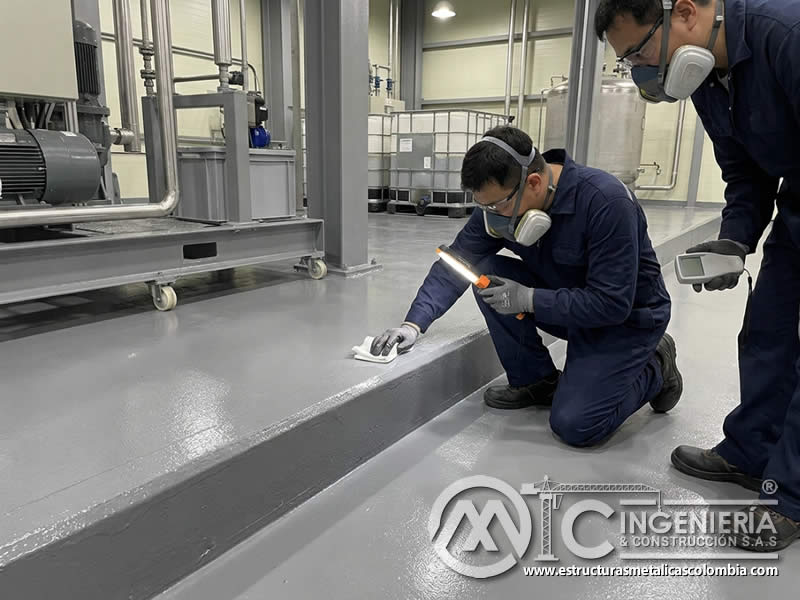 Resistencia a la abrasión de pintura industrial para superficies sometidas a fricción, tránsito, partículas y desgaste continuo en Bogotá, Colombia. Montajes, Ingeniería y Construcción. MIC SAS.