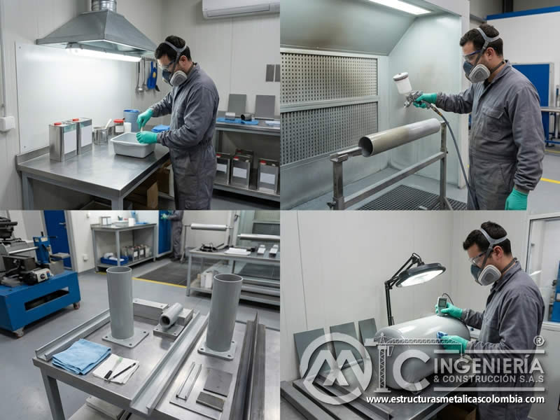 Consideraciones al usar pinturas epóxicas industriales según preparación, mezcla, espesor, curado, ventilación y exposición en Bogotá, Colombia. Montajes, Ingeniería y Construcción. MIC SAS.