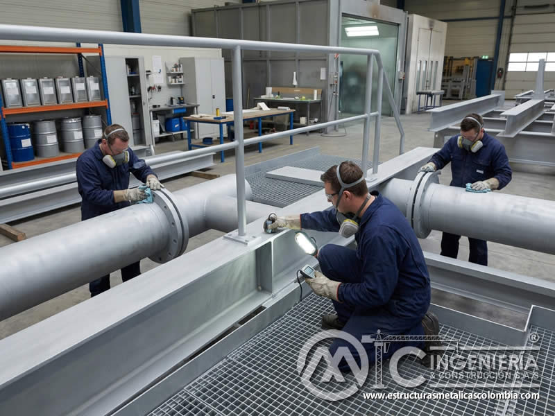 Aplicaciones de pinturas de zinc en puentes, estructuras metálicas, tuberías, tanques, plataformas y ambientes marinos en Bogotá, Colombia. Montajes, Ingeniería y Construcción. MIC SAS.