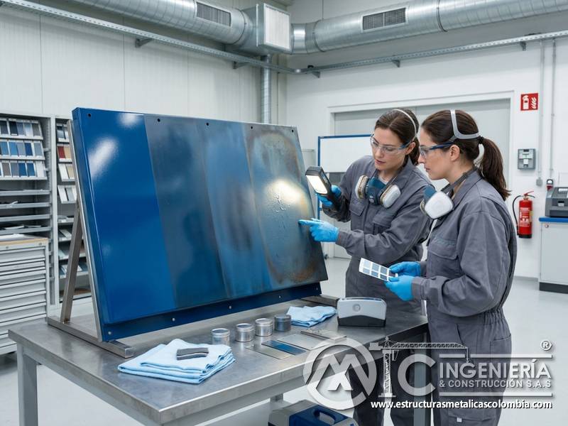 Temperatura extrema afectando estabilidad del color en pintura industrial en Bogotá, Colombia. Montajes, Ingeniería y Construcción. MIC SAS.