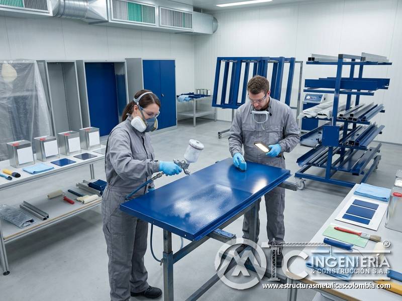 Recubrimiento protector como barrera para conservar color industrial en Bogotá, Colombia. Montajes, Ingeniería y Construcción. MIC SAS.