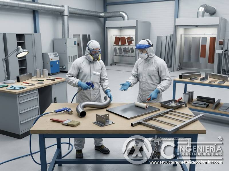 Método de aplicación correcto para adherencia de pintura industrial en Bogotá, Colombia. Montajes, Ingeniería y Construcción. MIC SAS.