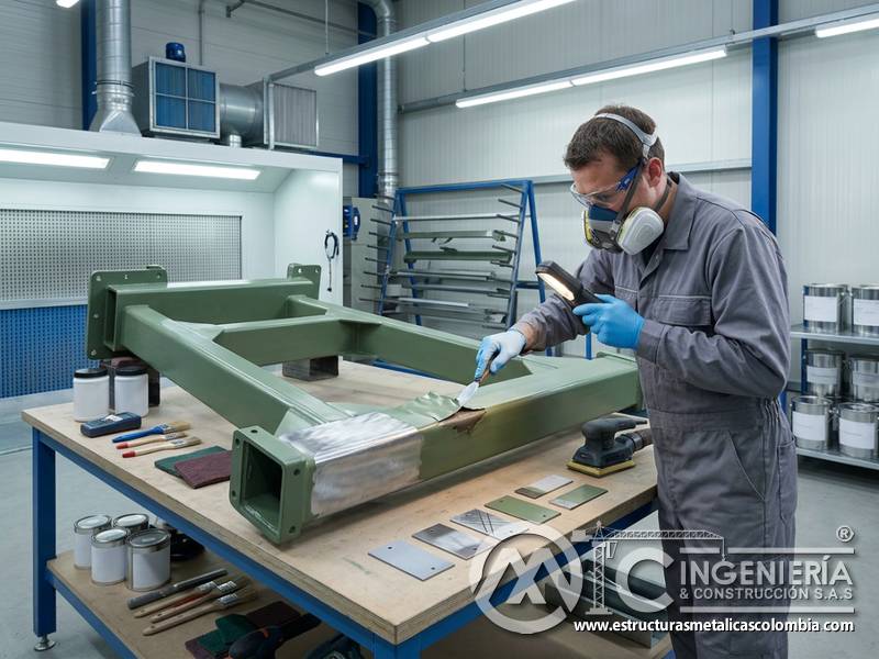 Diagnóstico técnico de fallas de adherencia en pintura industrial en Bogotá, Colombia. Montajes, Ingeniería y Construcción. MIC SAS.