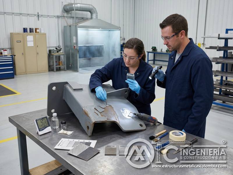 Diagnóstico técnico de causa raíz para solucionar descascarado de pintura industrial en Bogotá, Colombia. Montajes, Ingeniería y Construcción. MIC SAS.