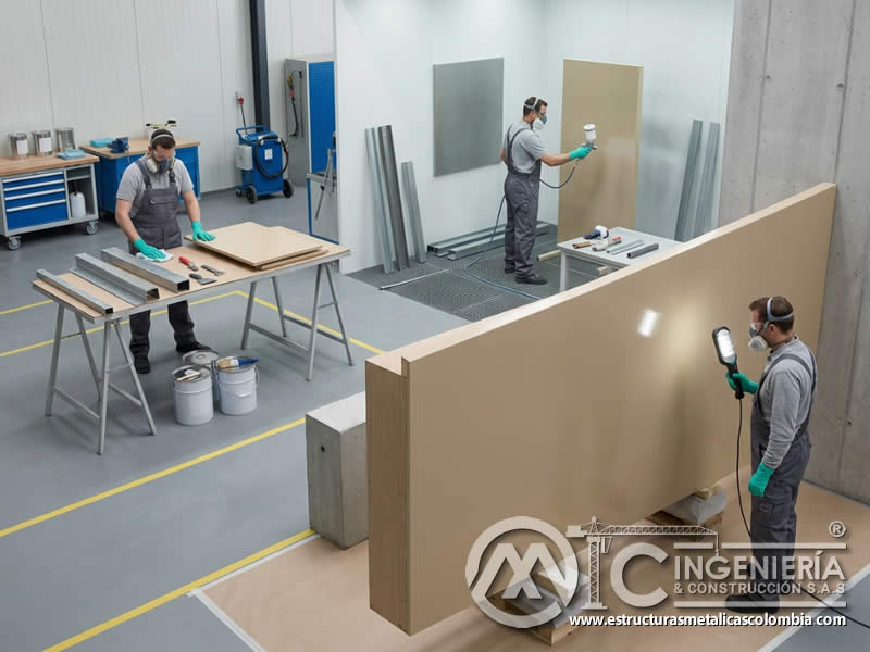 Servicio de pintura acrílica industrial para superficies diversas en Bogotá, Colombia. Montajes, Ingeniería y Construcción. MIC SAS.