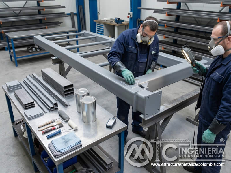 Imprimación anticorrosiva alquídica para metales ferrosos en Bogotá, Colombia. Montajes, Ingeniería y Construcción. MIC SAS.