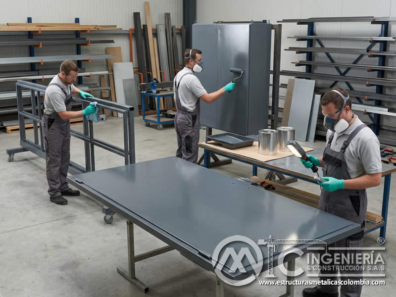 Servicio de pintura alquídica para metal, madera y mantenimiento en Bogotá, Colombia. Montajes, Ingeniería y Construcción. MIC SAS.