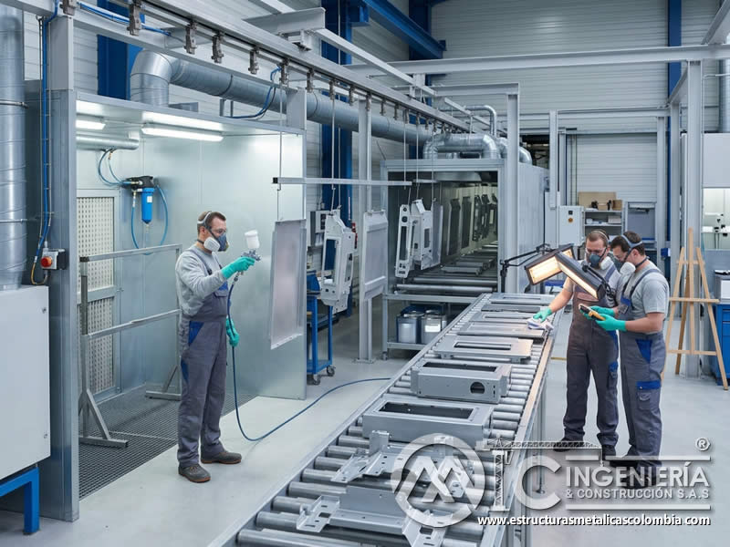 Secado rápido de pinturas base solvente en mantenimiento industrial en Bogotá, Colombia. Montajes, Ingeniería y Construcción. MIC SAS.