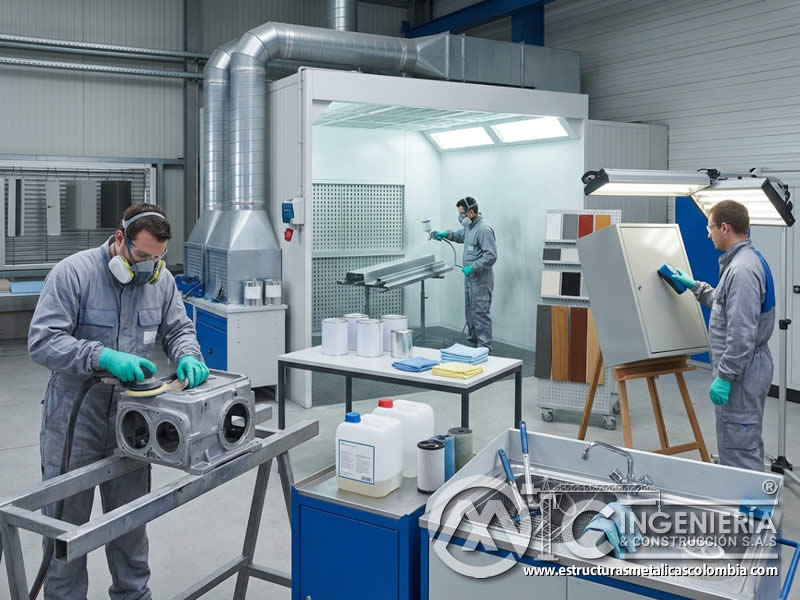 Servicio de pintura base solvente y base agua para industria en Bogotá, Colombia. Montajes, Ingeniería y Construcción. MIC SAS.