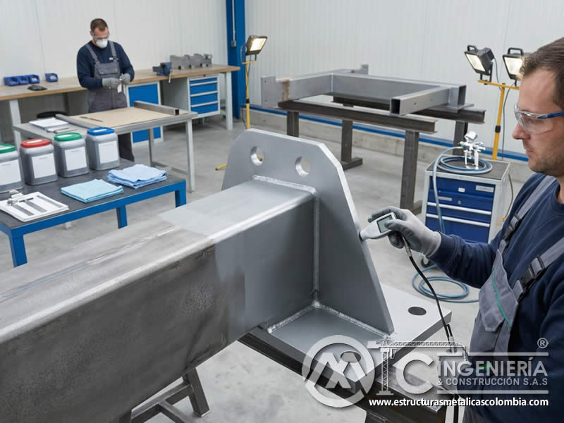 Barrera física de zinc sobre acero para protección industrial en Bogotá, Colombia. Montajes, Ingeniería y Construcción. MIC SAS.