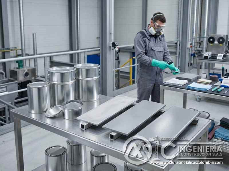 Polvo de zinc en recubrimientos anticorrosivos industriales en Bogotá, Colombia. Montajes, Ingeniería y Construcción. MIC SAS.