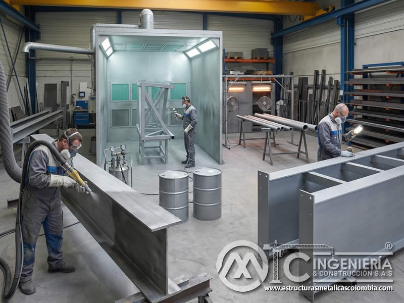 Mantenimiento de pinturas de zinc en estructuras metálicas en Bogotá, Colombia. Montajes, Ingeniería y Construcción. MIC SAS.