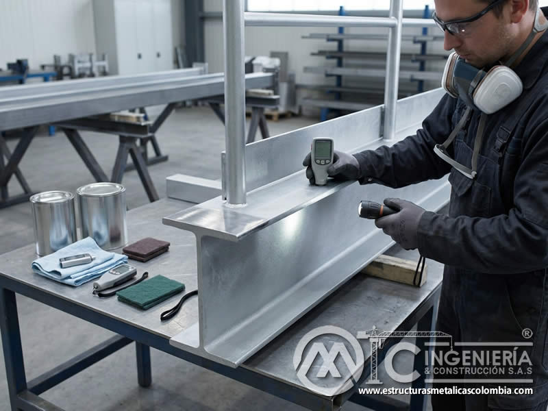 Protección catódica galvánica con pintura rica en zinc en Bogotá, Colombia. Montajes, Ingeniería y Construcción. MIC SAS.
