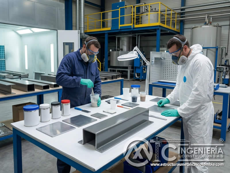 Componentes de pintura epóxica industrial para recubrimientos metálicos en Bogotá, Colombia. Montajes, Ingeniería y Construcción. MIC SAS.
