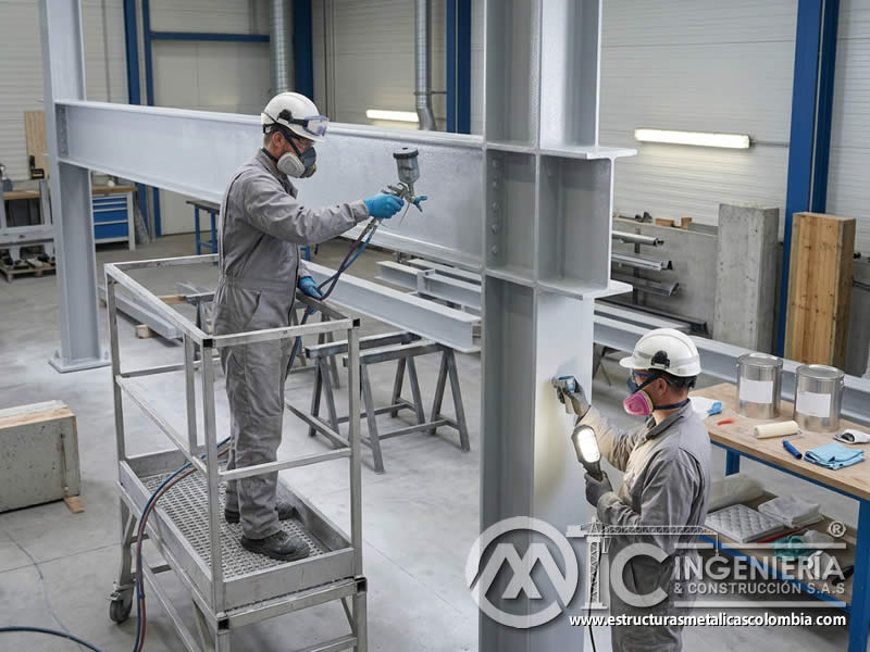 Retardo de llama con pinturas intumescentes industriales en Bogotá, Colombia. Montajes, Ingeniería y Construcción. MIC SAS.