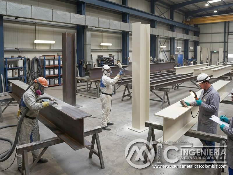 Servicio de pintura intumescente para estructuras críticas en Bogotá, Colombia. Montajes, Ingeniería y Construcción. MIC SAS.