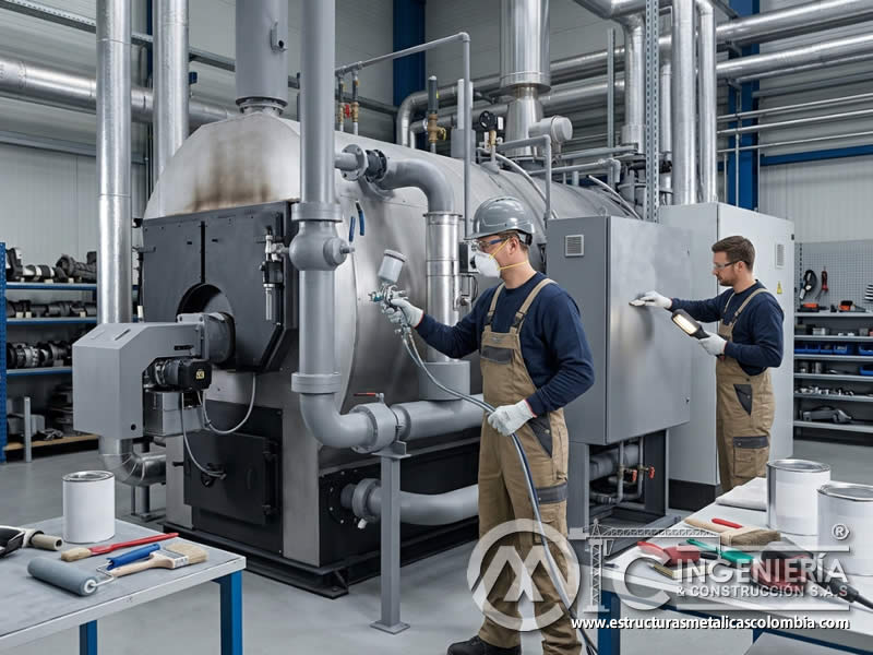 Pinturas para altas temperaturas aplicadas en equipos industriales en Bogotá, Colombia. Montajes, Ingeniería y Construcción. MIC SAS.