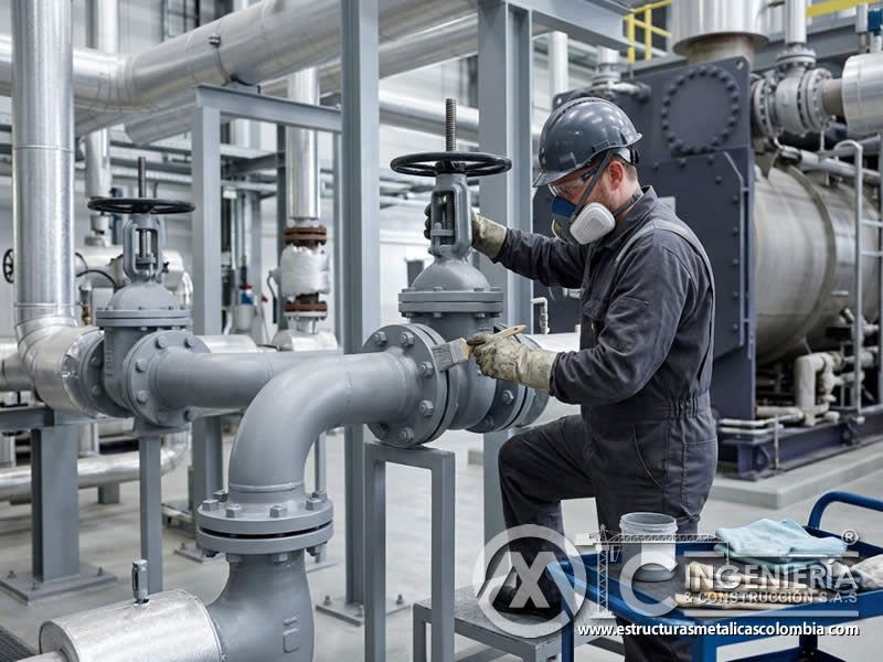 Pintura térmica para tuberías y válvulas industriales en Bogotá, Colombia. Montajes, Ingeniería y Construcción. MIC SAS.