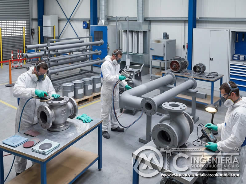 Servicio de pintura para altas temperaturas en equipos metálicos en Bogotá, Colombia. Montajes, Ingeniería y Construcción. MIC SAS.