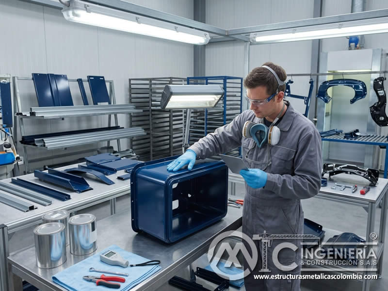 Acabados poliuretánicos brillantes y uniformes para industria en Bogotá, Colombia. Montajes, Ingeniería y Construcción. MIC SAS.