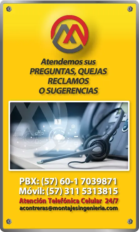 Formulario de Contacto para Resolución de Peticiones, Quejas y Reclamos. Montajes, Ingeniería y Construcción MIC SAS. en Bogotá, Colombia