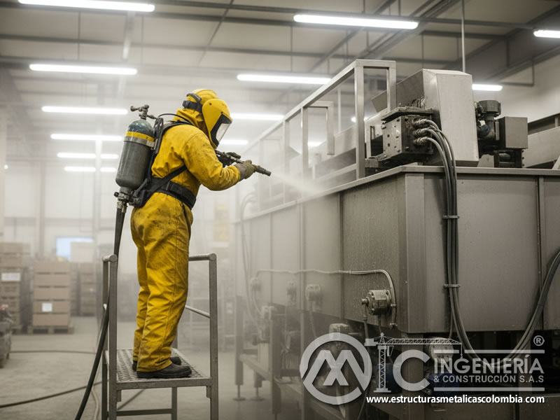 Arenado Tanques Acero Inoxidable Inocuidad Alimentaria En Bogota Colombia en Bogotá, Colombia. Montajes, Ingeniería y Construcción. MIC SAS.