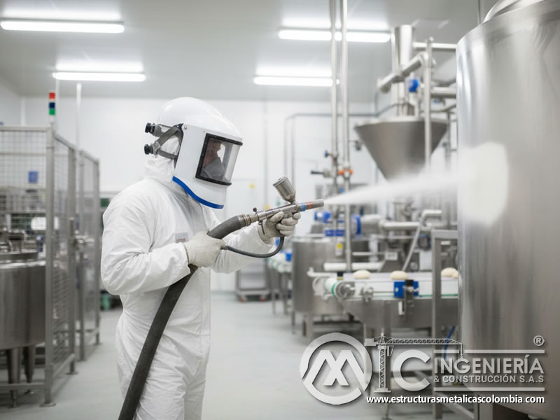 Chorro Abrasivo Acero Inoxidable Plantas Alimentos Sanidad En Bogota Colombia en Bogotá, Colombia. Montajes, Ingeniería y Construcción. MIC SAS.