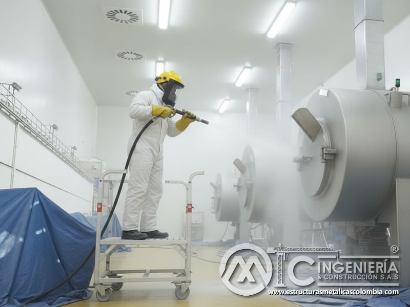 Chorro Abrasivo Tanques Acero Inoxidable Alimentos Industrial En Bogota Colombia en Bogotá, Colombia. Montajes, Ingeniería y Construcción. MIC SAS.