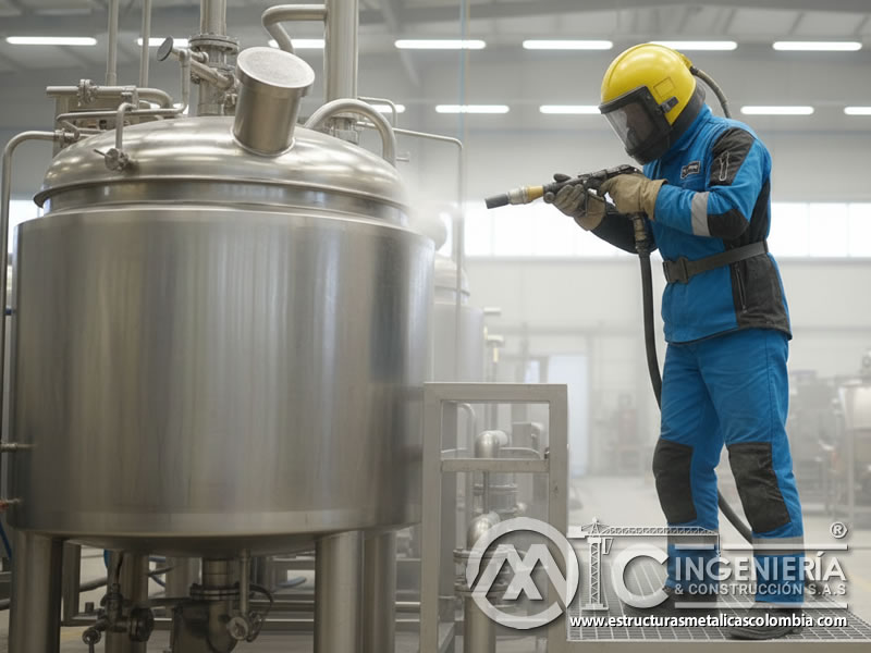 Samblasteado Mezcladores Industriales Acero Inoxidable Alimentos En Bogota Colombia en Bogotá, Colombia. Montajes, Ingeniería y Construcción. MIC SAS.