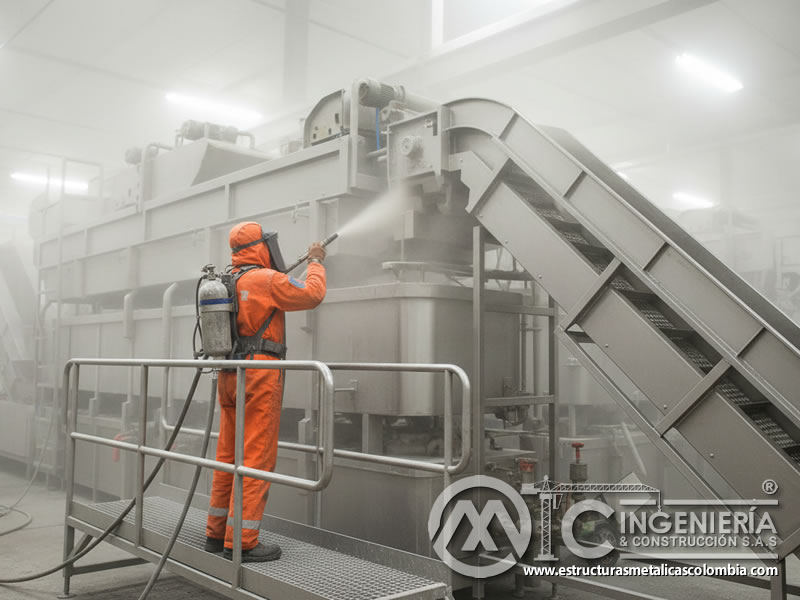 Samblasteo Equipos Alimentos Acero Inoxidable Limpieza En Bogota Colombia en Bogotá, Colombia. Montajes, Ingeniería y Construcción. MIC SAS.