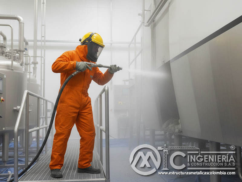 Sandblasting Plantas Alimentos Acero Inoxidable Sanidad Industrial En Bogota Colombia en Bogotá, Colombia. Montajes, Ingeniería y Construcción. MIC SAS.