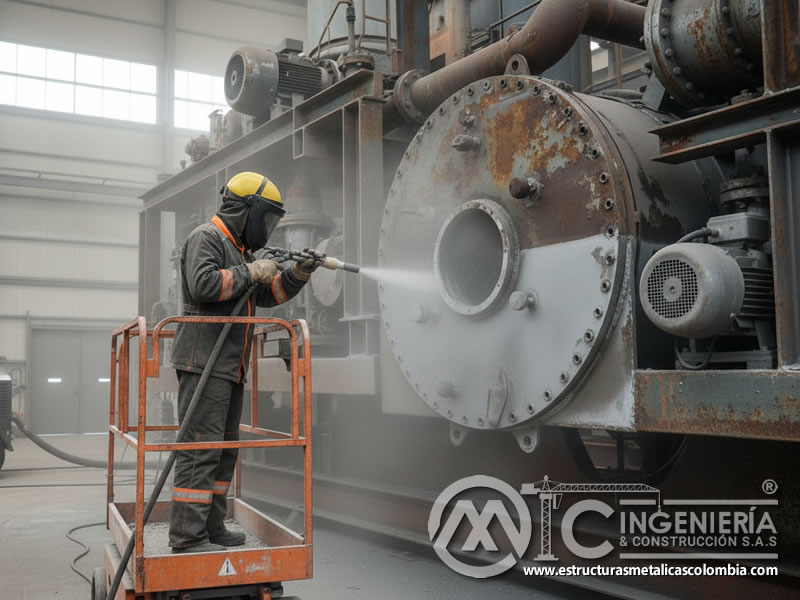 Arenado Tambor Industrial Corrosion Acero Procesamiento En Bogota Colombia en Bogotá, Colombia. Montajes, Ingeniería y Construcción. MIC SAS.