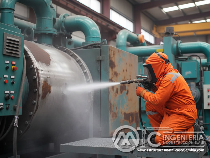 Arenado Tuberia Oxidada Equipamiento Industrial Preparacion En Bogota Colombia en Bogotá, Colombia. Montajes, Ingeniería y Construcción. MIC SAS.