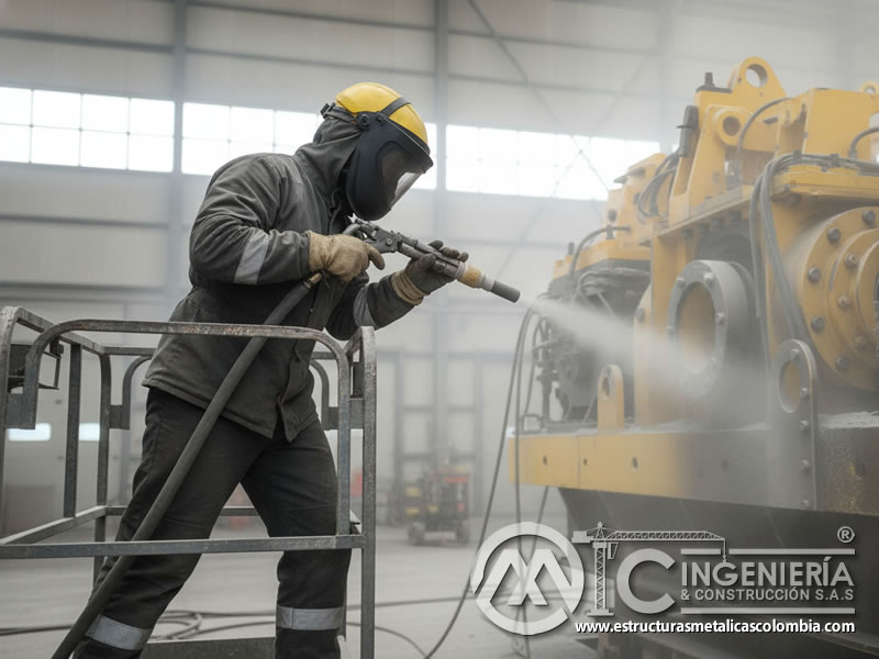 Chorro De Arena Torno Mecanico Proceso Limpieza Superficie En Bogota Colombia en Bogotá, Colombia. Montajes, Ingeniería y Construcción. MIC SAS.