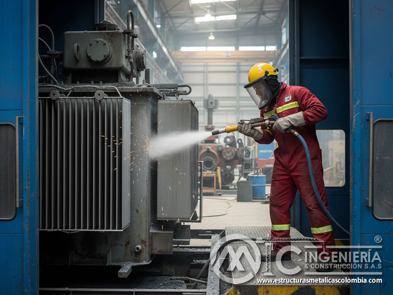 Samblasteo Transformador Electrico Radiador Industrial En Bogota Colombia en Bogotá, Colombia. Montajes, Ingeniería y Construcción. MIC SAS.