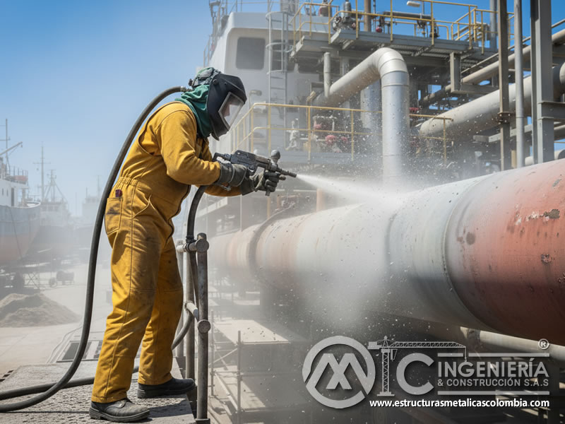 Arenado Tuberia Gasoducto Limpieza Tecnica Industrial En Bogota Colombia en Bogotá, Colombia. Montajes, Ingeniería y Construcción. MIC SAS.