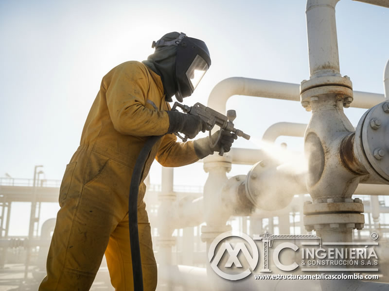 Chorro De Arena Valvula Brida Cabezal Pozo En Bogota Colombia en Bogotá, Colombia. Montajes, Ingeniería y Construcción. MIC SAS.