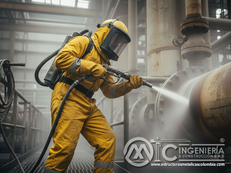 Samblasteo Tuberias Corrosionadas Preparacion Superficies En Bogota Colombia en Bogotá, Colombia. Montajes, Ingeniería y Construcción. MIC SAS.
