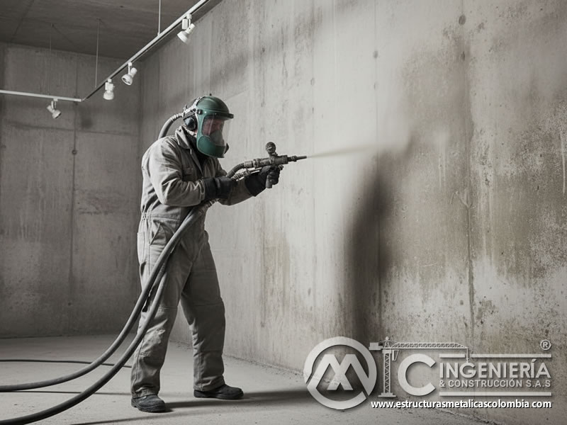 Samblasteado Muro Interior Hormigon Manchas Contaminantes En Bogota Colombia en Bogotá, Colombia. Montajes, Ingeniería y Construcción. MIC SAS. Samblasteado Muro Interior Hormigon Manchas Contaminantes En Bogota Colombia en Bogotá, Colombia. Montajes, Ingeniería y Construcción. MIC SAS.