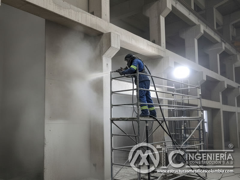 Sandblasting Columna Hormigon Interior Edificio Preparacion En Bogota Colombia en Bogotá, Colombia. Montajes, Ingeniería y Construcción. MIC SAS. Sandblasting Columna Hormigon Interior Edificio Preparacion En Bogota Colombia en Bogotá, Colombia. Montajes, Ingeniería y Construcción. MIC SAS.
