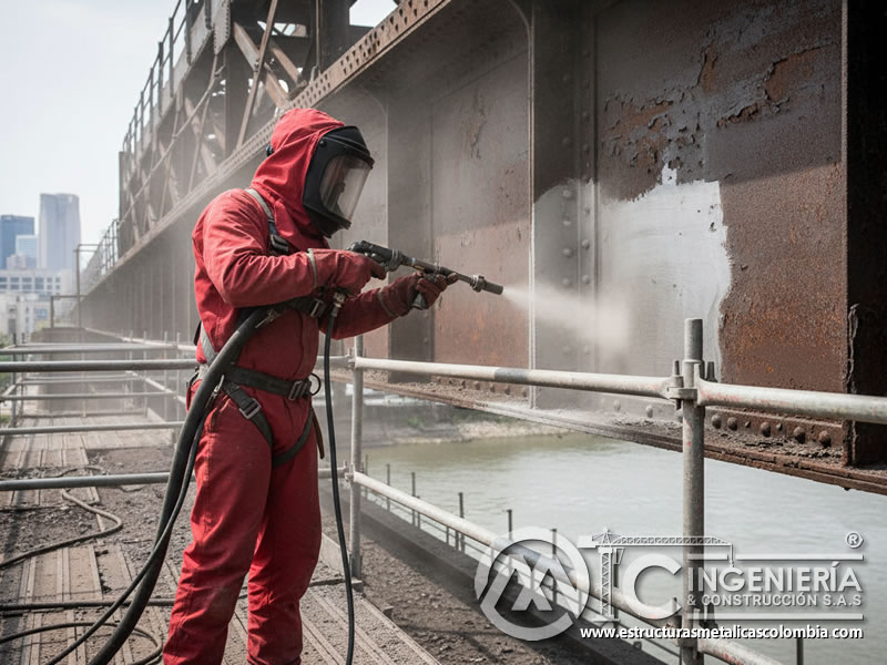 Decapado Estructuras Metalicas Puente Acero Ciudad En Bogota Colombia en Bogotá, Colombia. Montajes, Ingeniería y Construcción. MIC SAS.