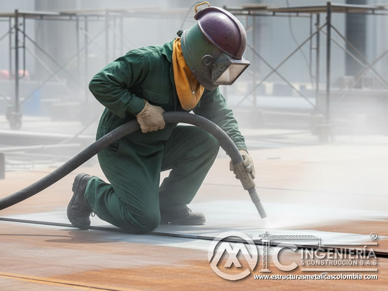 Granallado Laminas Acero Preparacion Para Pintura En Bogota Colombia en Bogotá, Colombia. Montajes, Ingeniería y Construcción. MIC SAS.